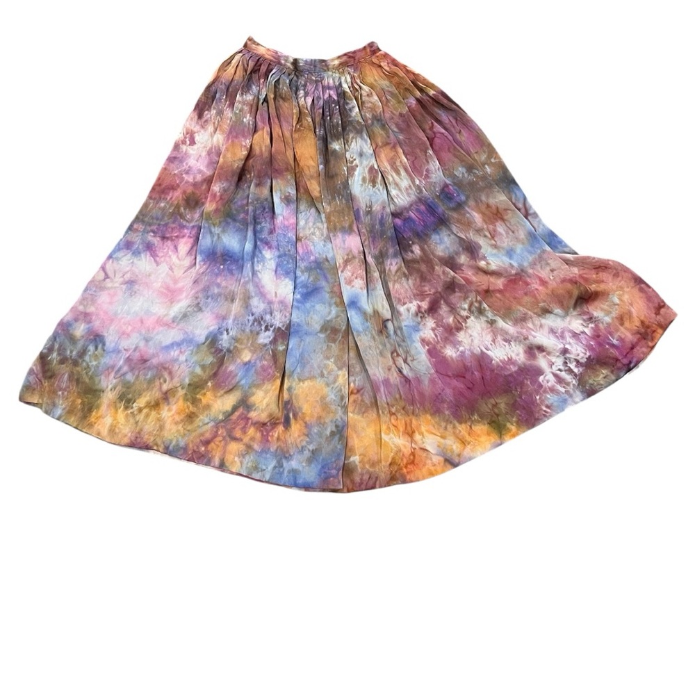 Hand Tie-Dye Women's silk skirt